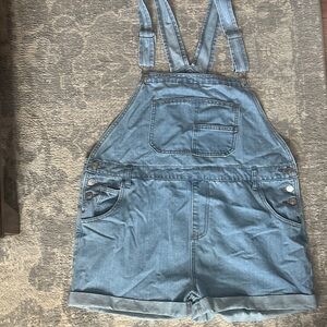 Denim Overall Shorts